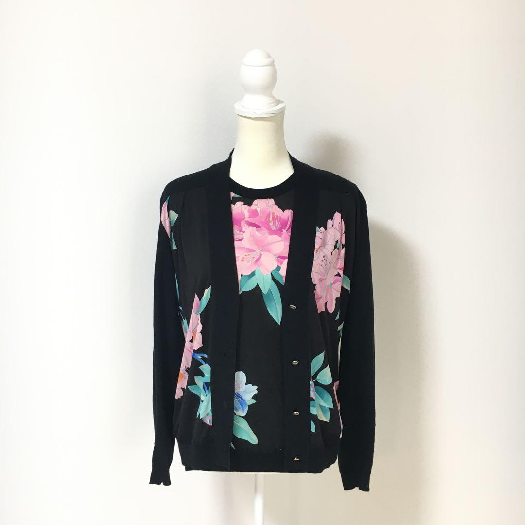 近年美品　LEONARD レオナール シルク　ニット　アンサンブル　カーディガン