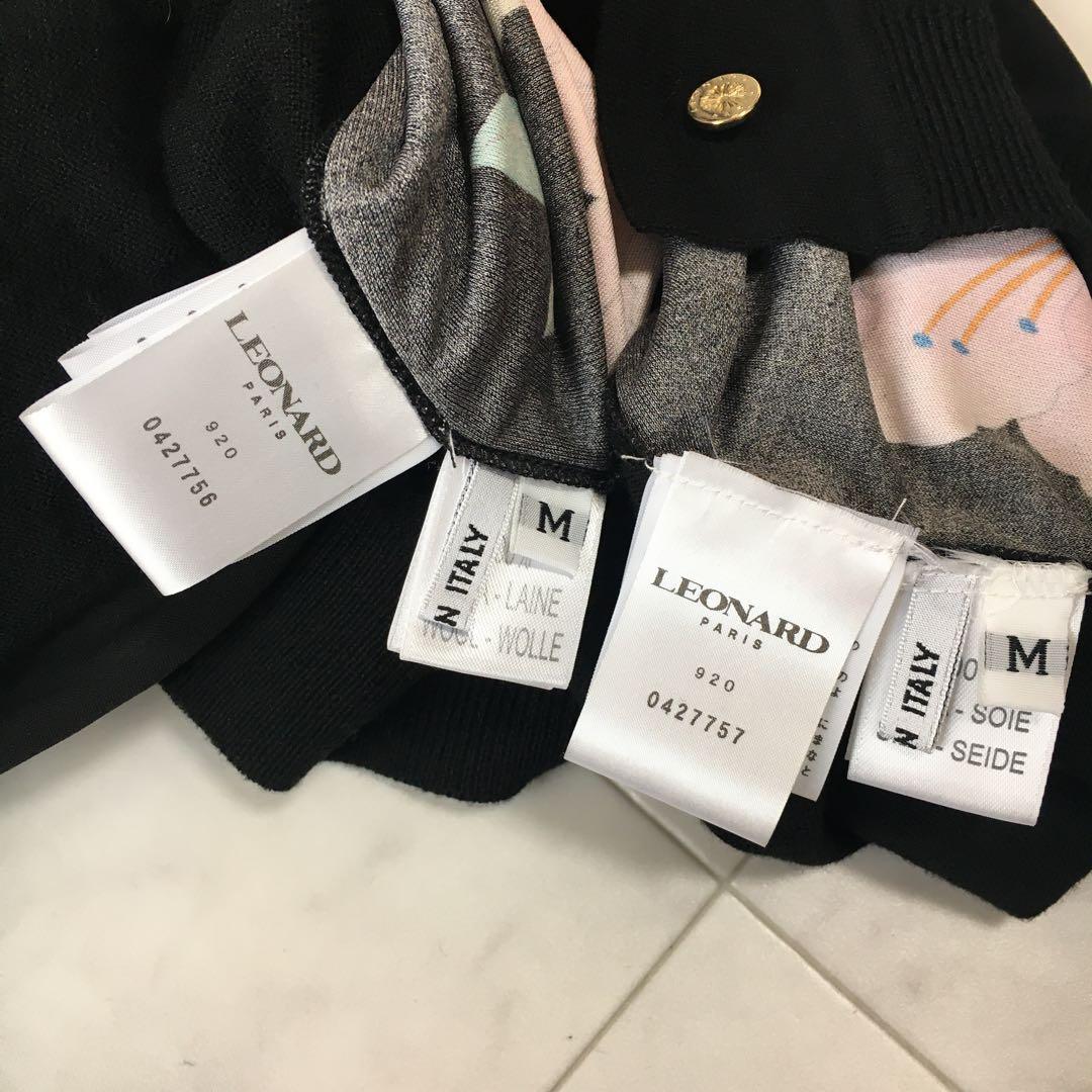 近年美品　LEONARD レオナール シルク　ニット　アンサンブル　カーディガン