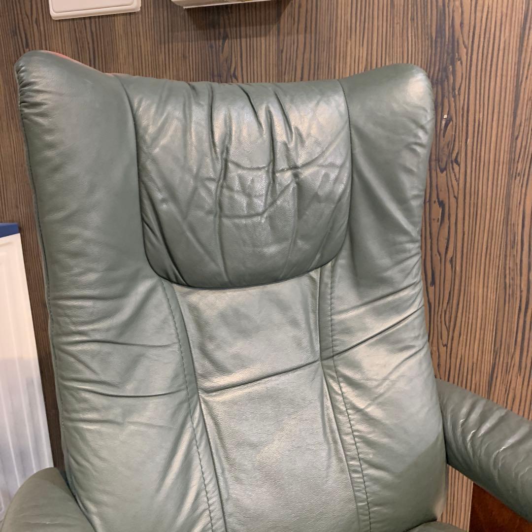 かずさん　エコーネス　リクライニングチェア　オットマン　グリーン