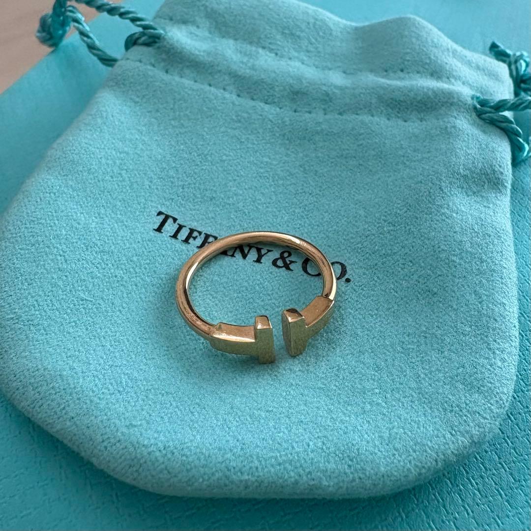 Tiffany & Co. Tワイヤーリング 8号 Au750 K18