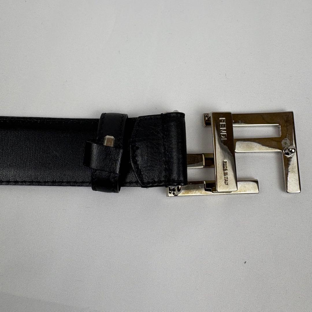 FENDI フェンディ ベルト ズッカ シルバー ブラック ユニセックス