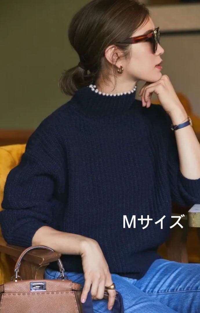 SEVENTEN by MIHO KAWAHITO ネックパールタートルニット