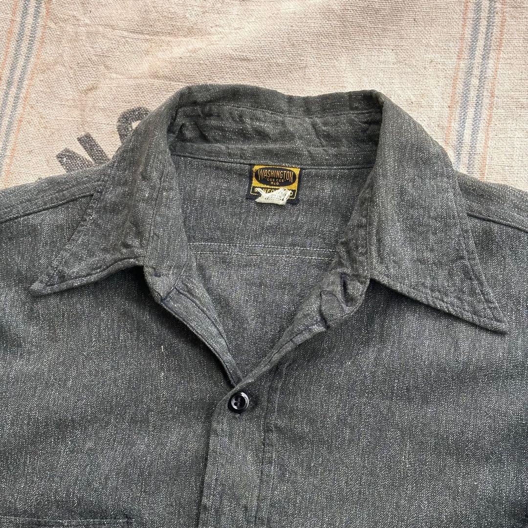 トップス ~60s \"DEE CEE\" black chambray shirt