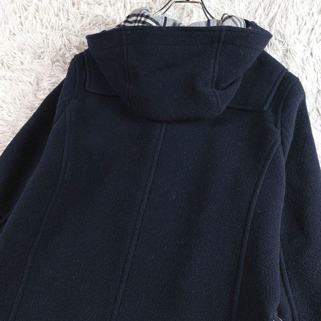 バーバリー ロンドン ノバチェック ロング丈 ダッフルコート 160A ネイビー