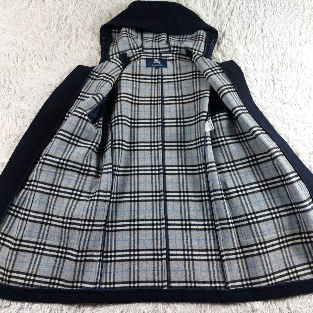 バーバリー ロンドン ノバチェック ロング丈 ダッフルコート 160A ネイビー