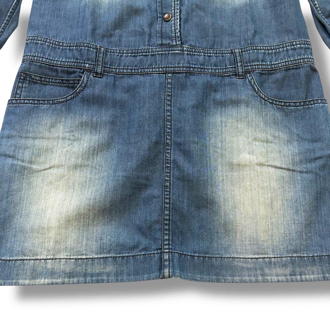 GUCCI デニムワンピース　GG柄　ロゴ刻印金ボタン　シェリーライン　36