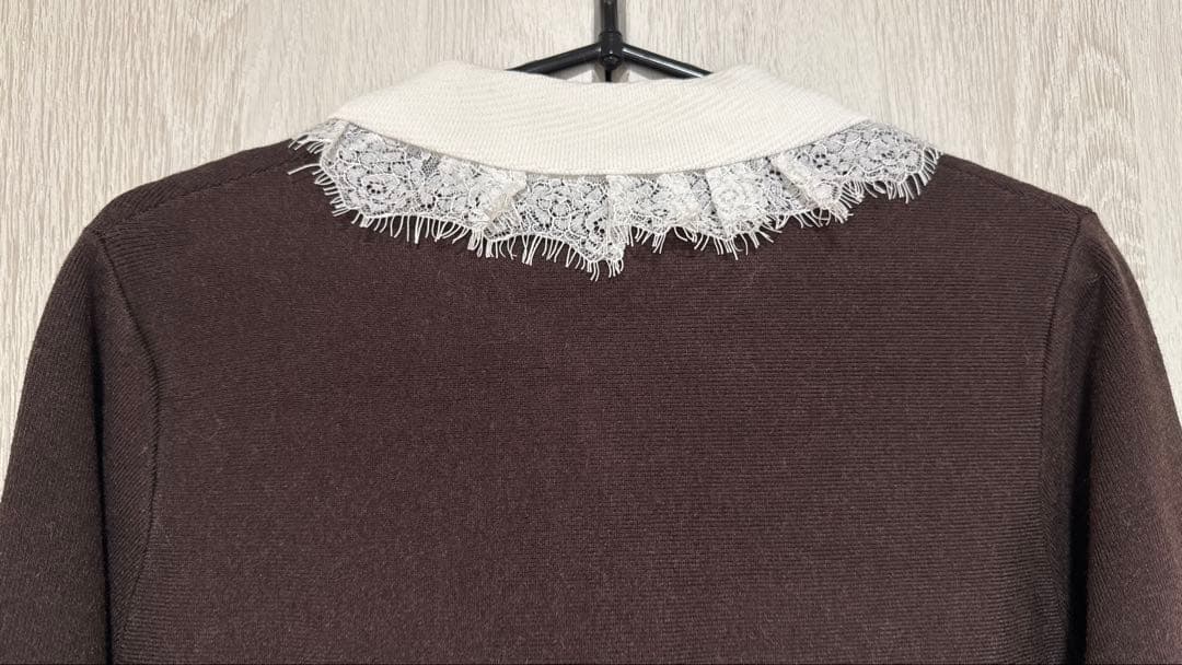 新品タグ付き　今期新作　Rirandture レースカラーミニニットワンピース