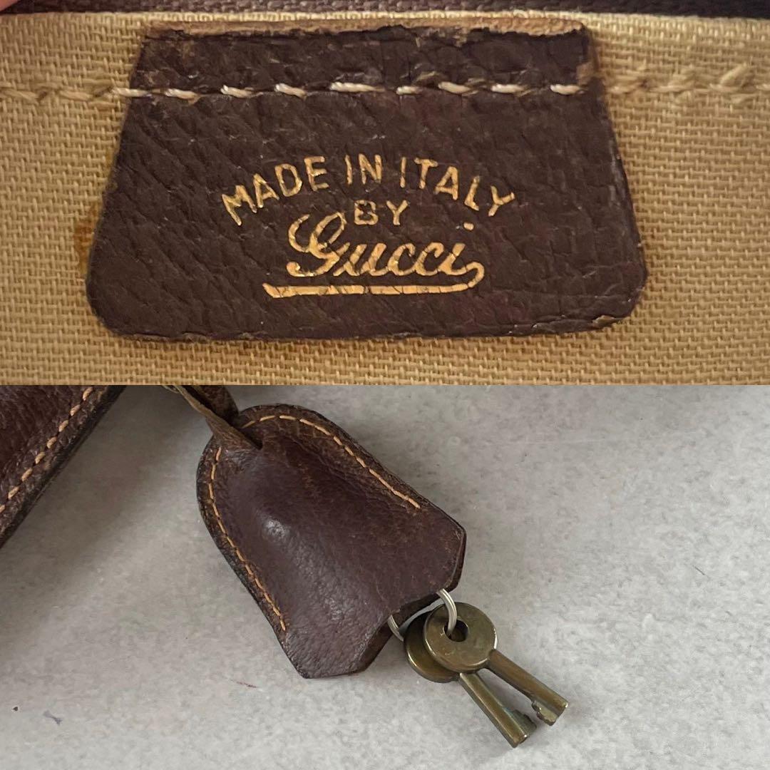 美品✨GUCCI バンド ボストンバッグ gg シェリー PVC ベージュ大容量