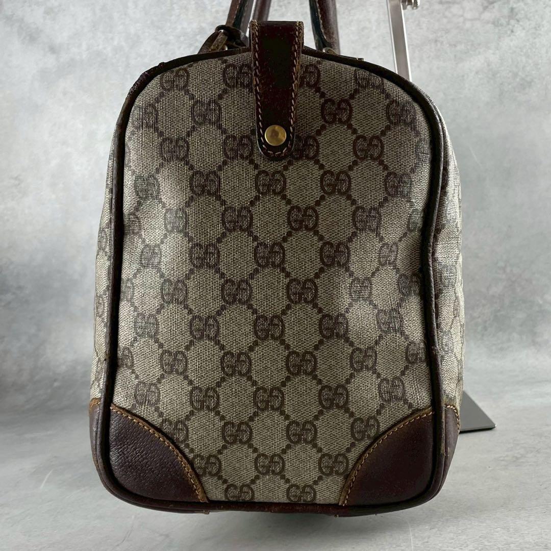 美品✨GUCCI バンド ボストンバッグ gg シェリー PVC ベージュ大容量