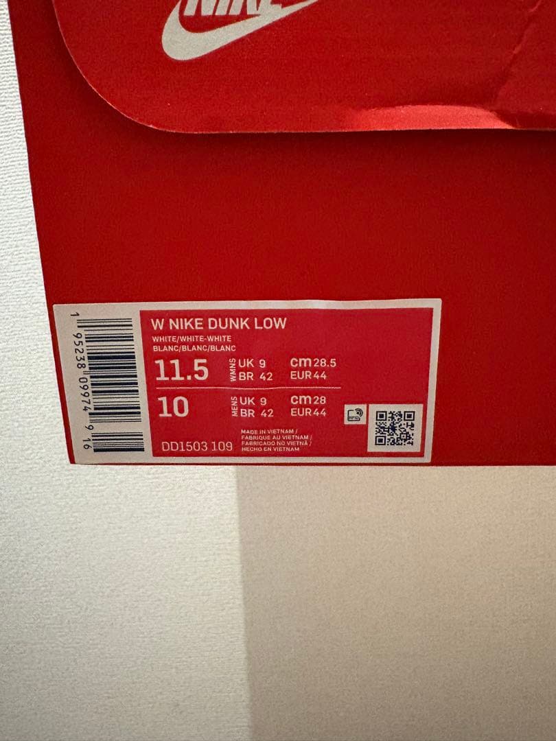 靴 NIKE WMNS DUNK LOW WHITE/WHITE/WHITE