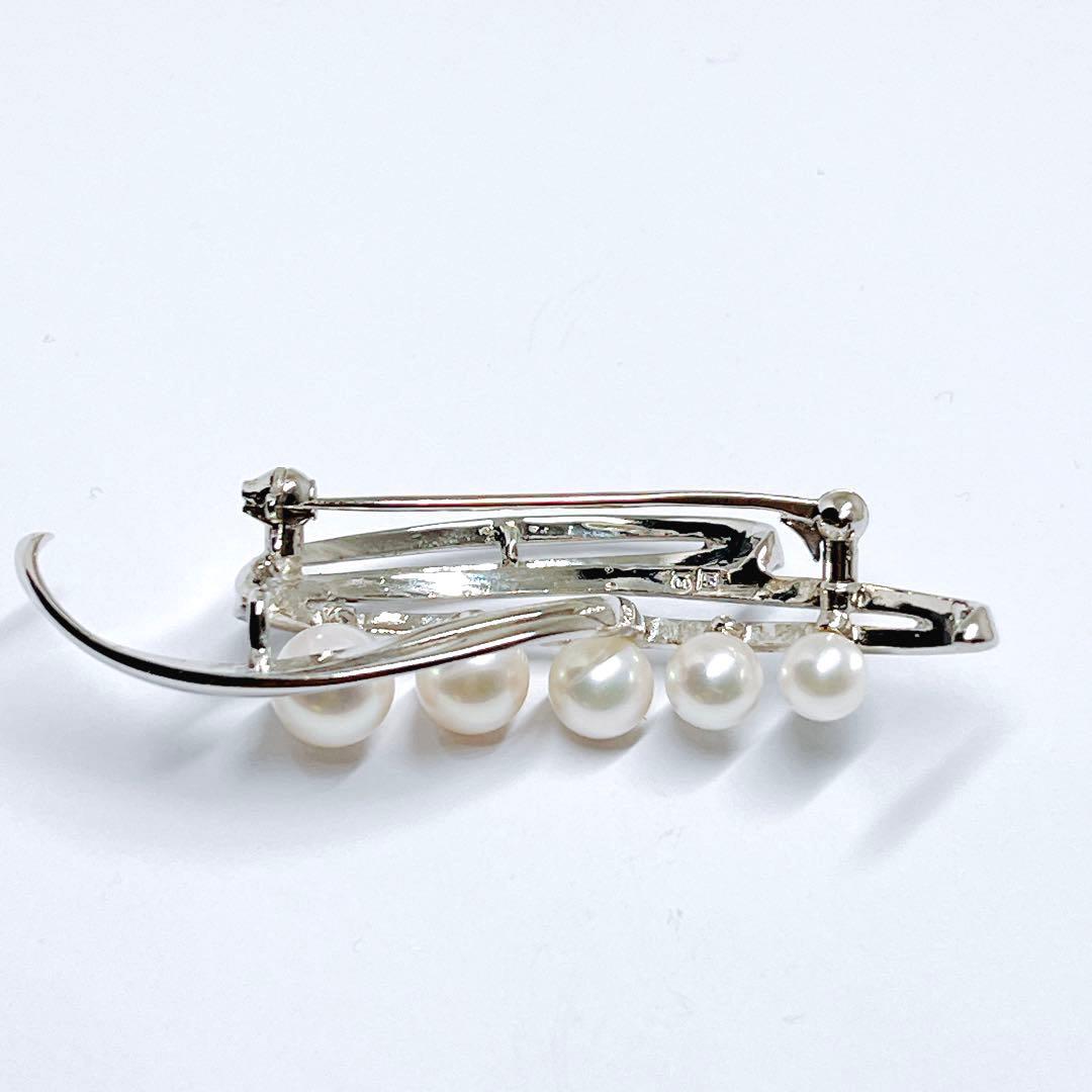 美品✨MIKIMOTO ミキモト パール　ブローチ　シルバー