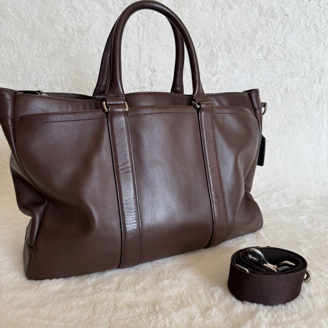 コーチ ビジネスバッグ ブリーフケース 2way レキシトン レザー ブラウン