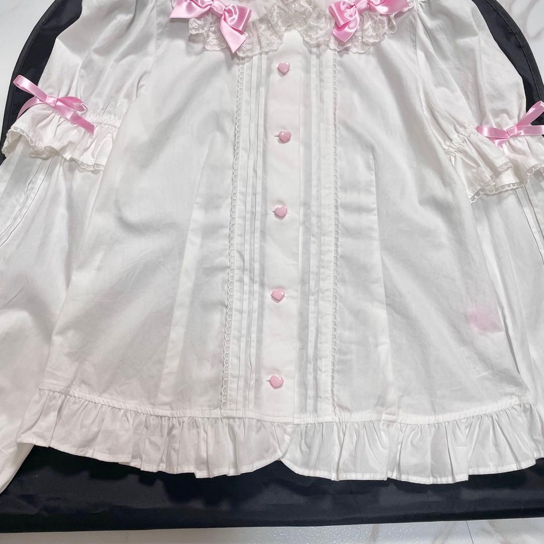 angelic pretty ブラウス 丸襟 レース 刺繍 リボン 2way