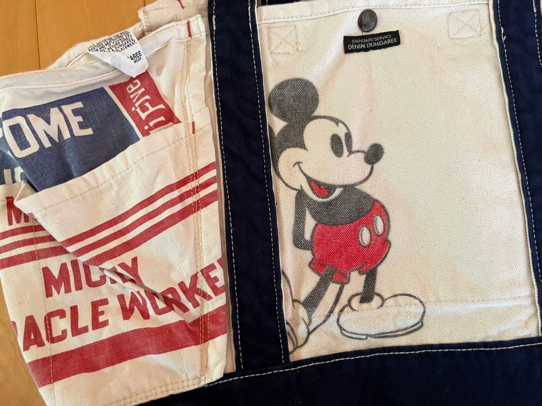 デニム＆ダンガリー　ミッキーコラボ　トートバッグ M ネイビー　美品