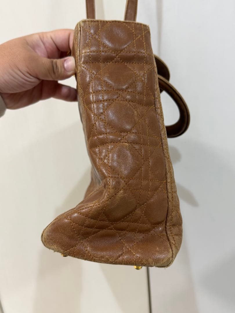 ⭐️Lea⭐️ Christian Dior ブラウン レザー カナージュ
