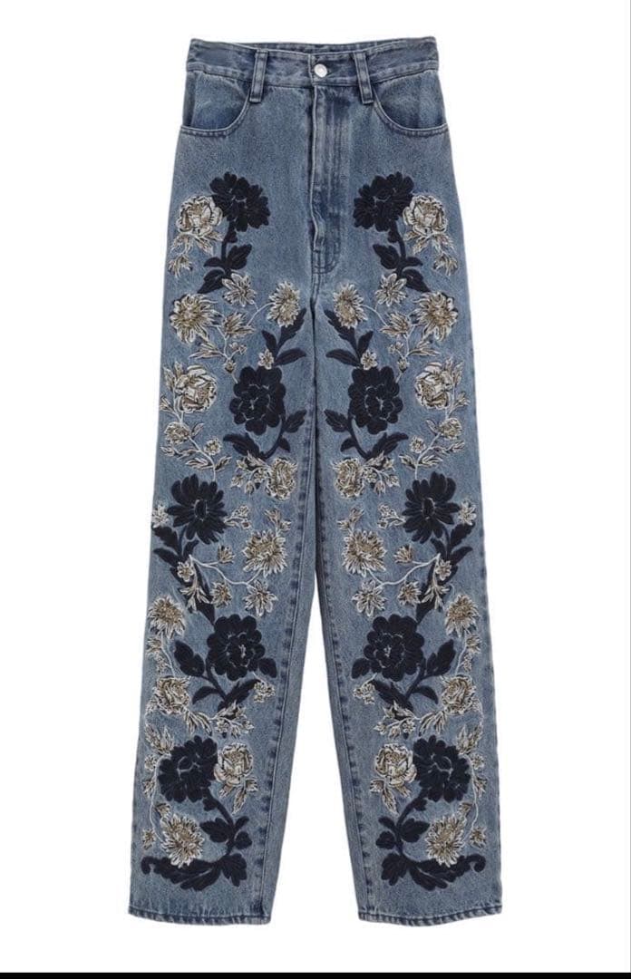 CLANE クラネ FLOWER EMBROIDERY PANTS 刺繍