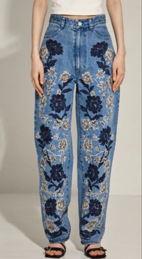 CLANE クラネ FLOWER EMBROIDERY PANTS 刺繍