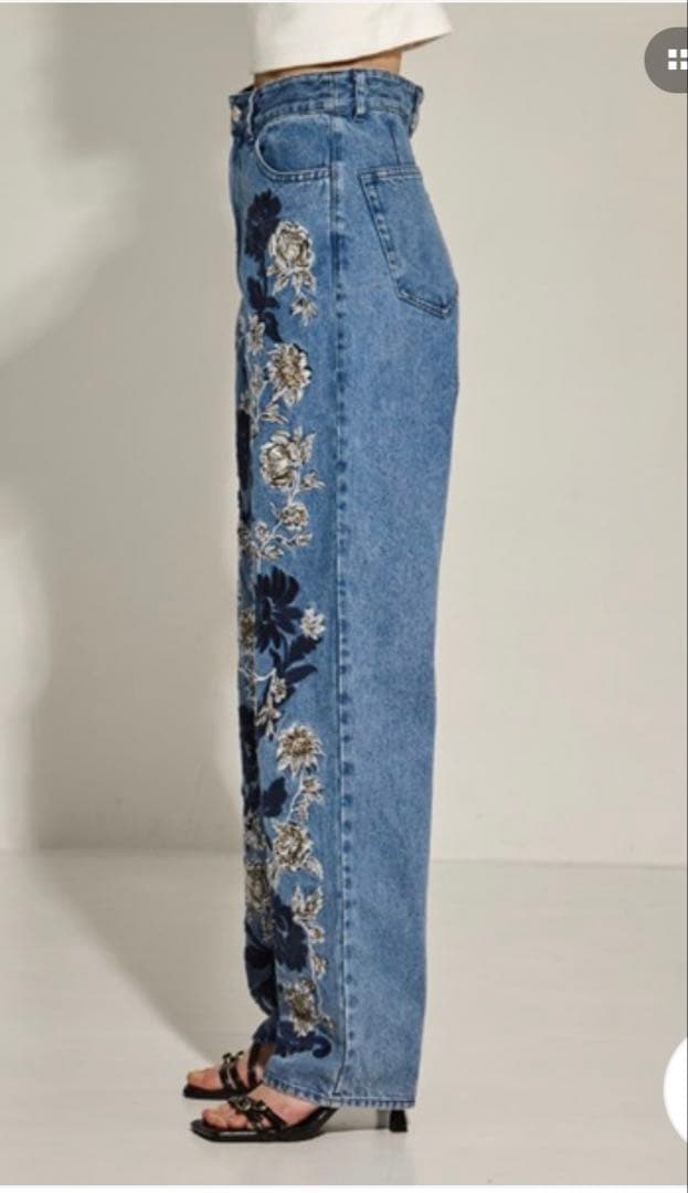 CLANE クラネ FLOWER EMBROIDERY PANTS 刺繍