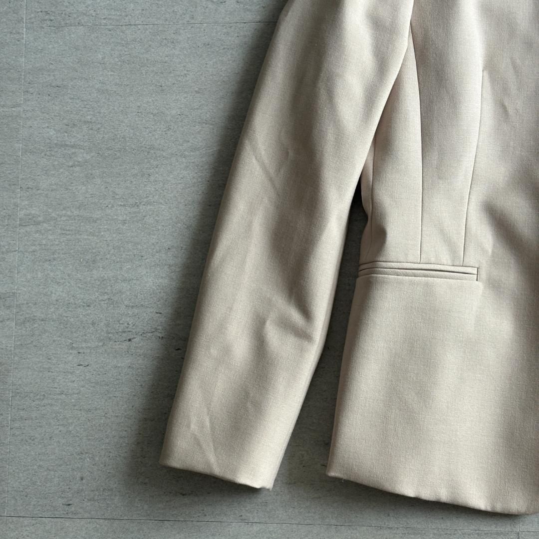 PLST プラステ ノーカラー スーツ セットアップ ベージュ Mサイズ