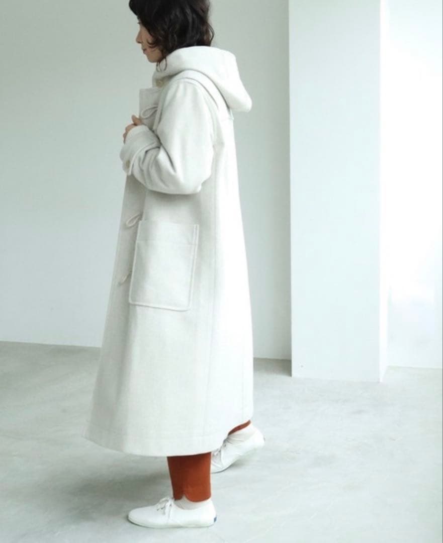 super100 Wool ロングダッフルコート(グレー)