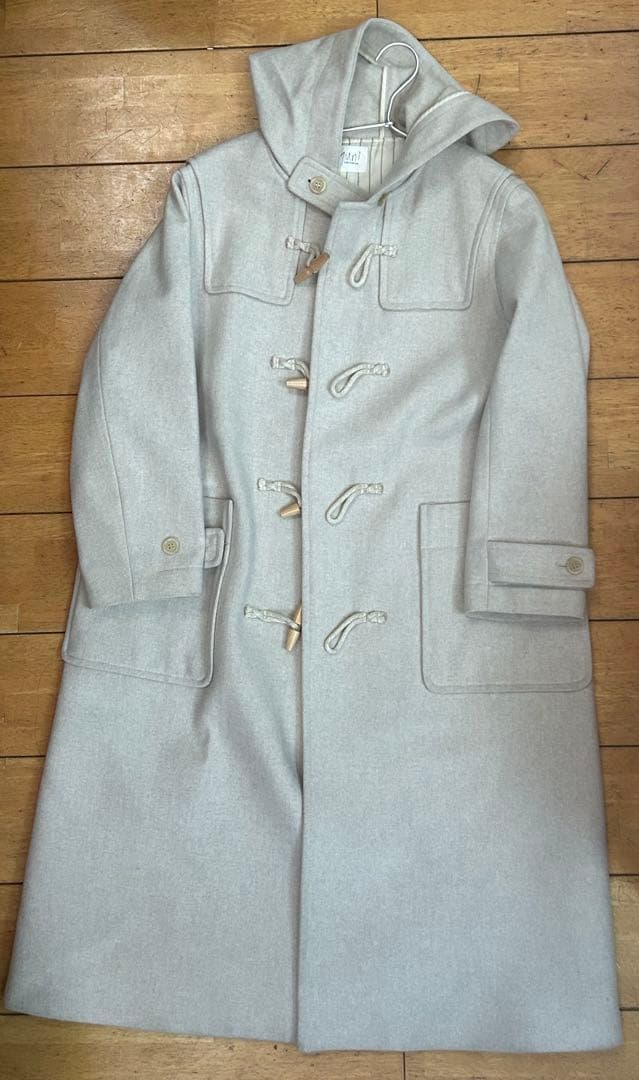 super100 Wool ロングダッフルコート(グレー)