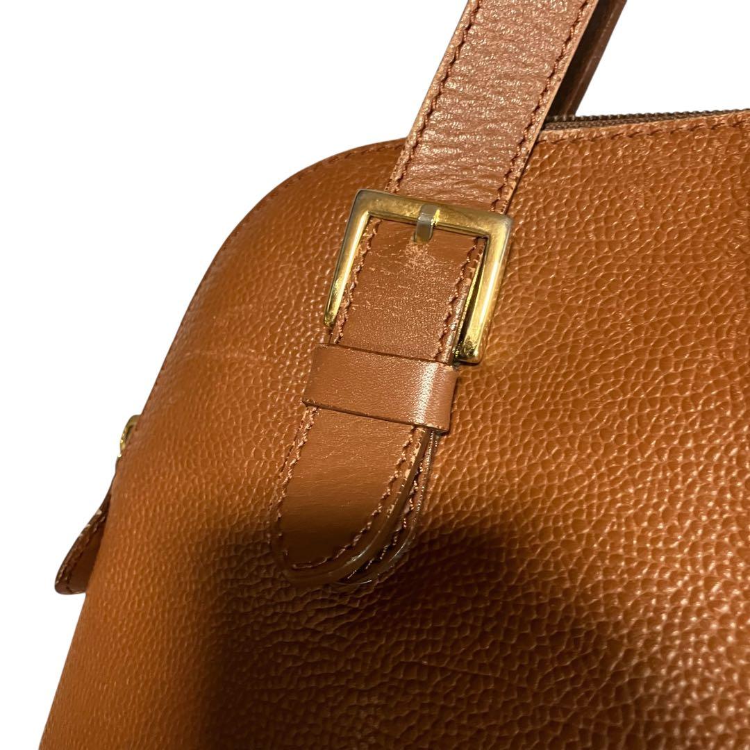 BURBERRY レザーハンドバッグ ノバチェック 茶 ブラウン
