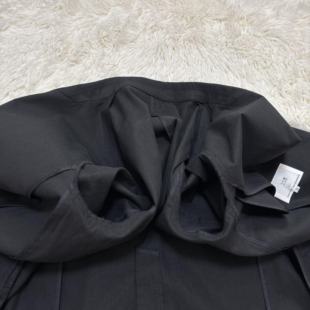 【極美品】23区　セットアップ　ダブル　リネン混　ストレッチ　ブラック　S　36