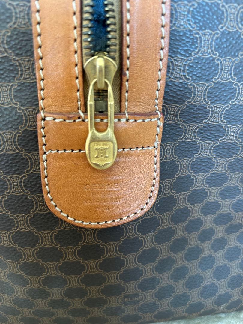 セリーヌCELINEマカダム柄ボストンバッグ　ヴィンテージ