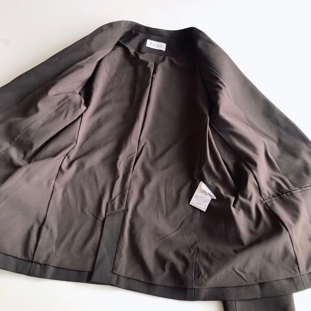 プラステ ブラッシュドバック カラーレス セットアップ ブラウン