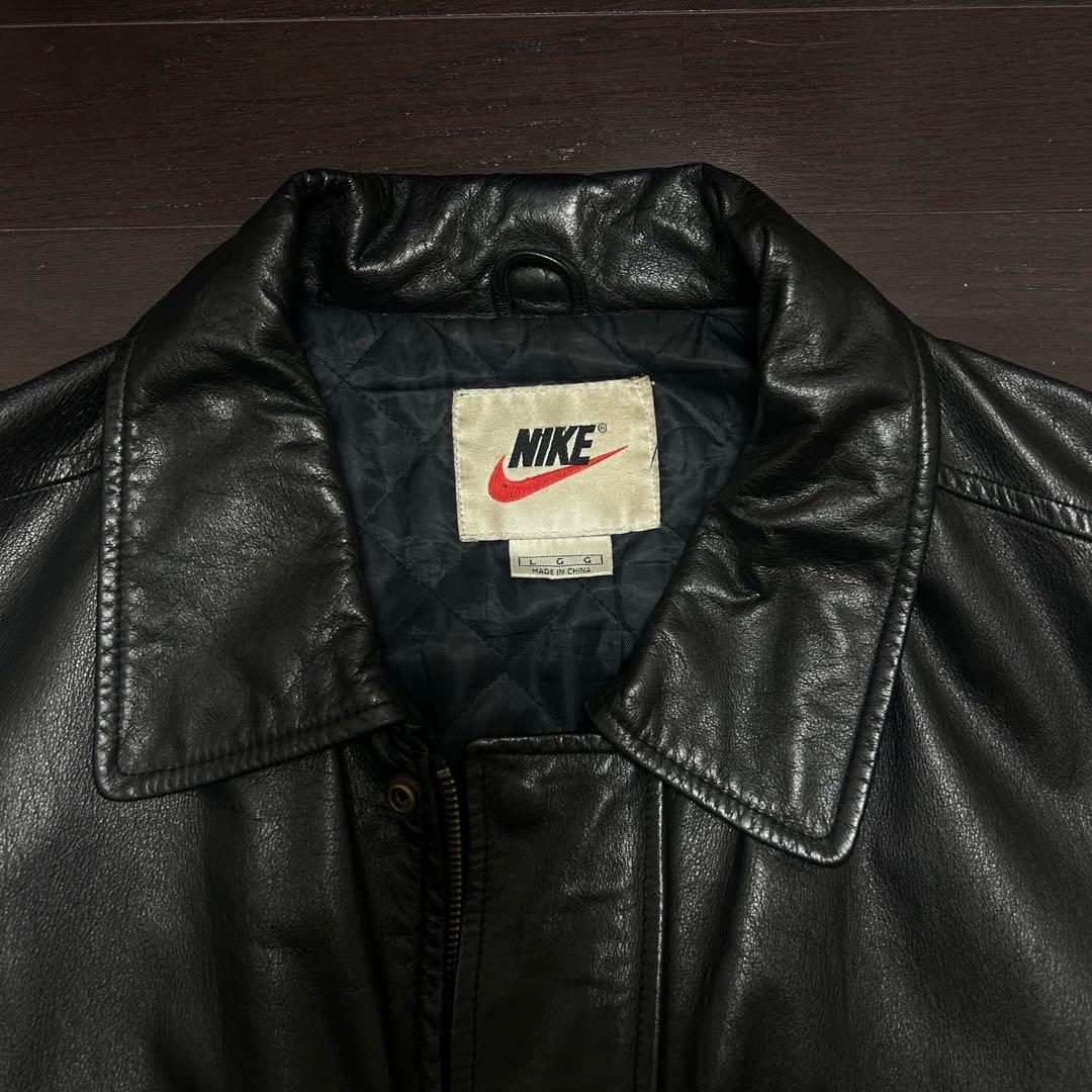 ポ*メ様 NIKE ブラックレザージャケット Lサイズ