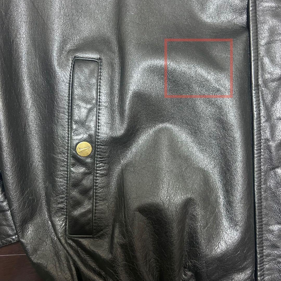 ポ*メ様 NIKE ブラックレザージャケット Lサイズ