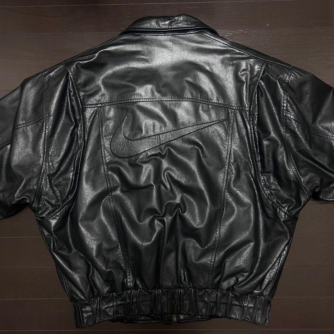 ポ*メ様 NIKE ブラックレザージャケット Lサイズ