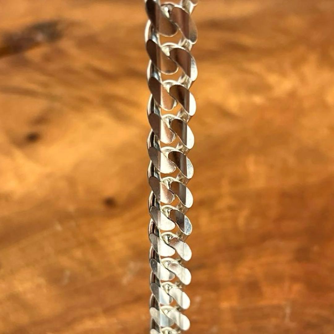 ヴィンテージ シルバー カーブ リンク ヘビー ブレスレット ITALY 925