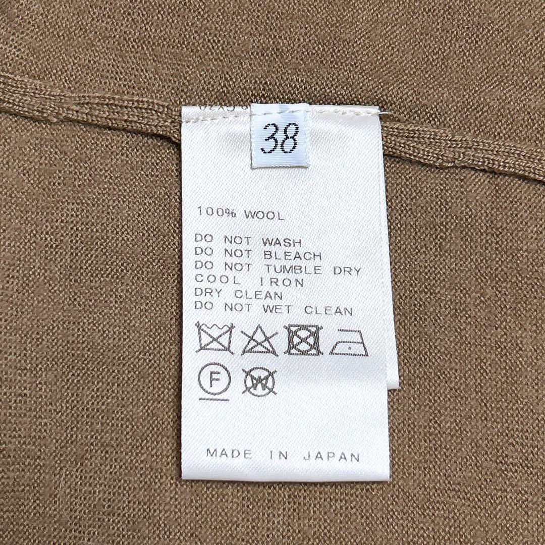 美品/ミューズ　ウールニット　クルーネック　薄手　長袖　ブラウン