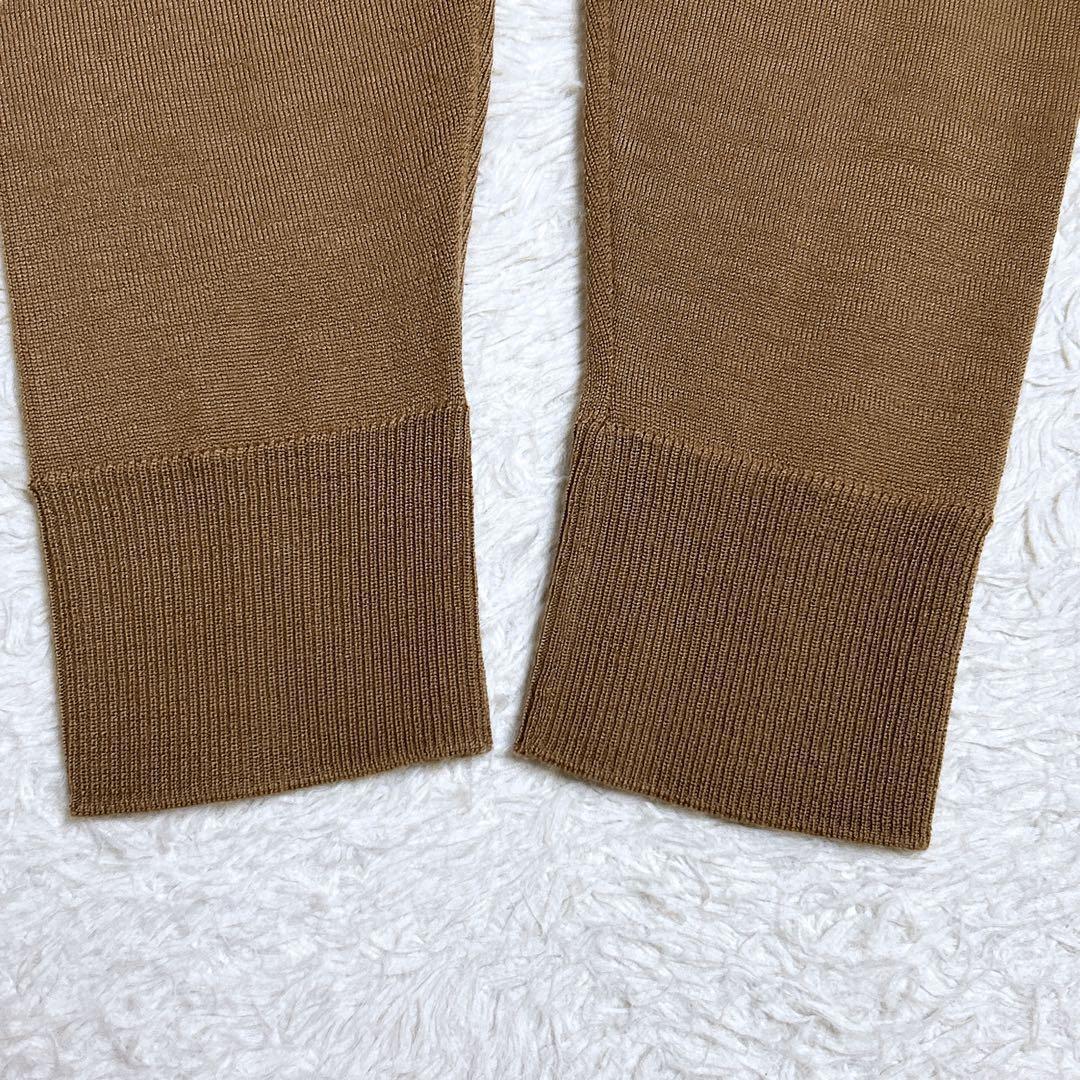 美品/ミューズ　ウールニット　クルーネック　薄手　長袖　ブラウン