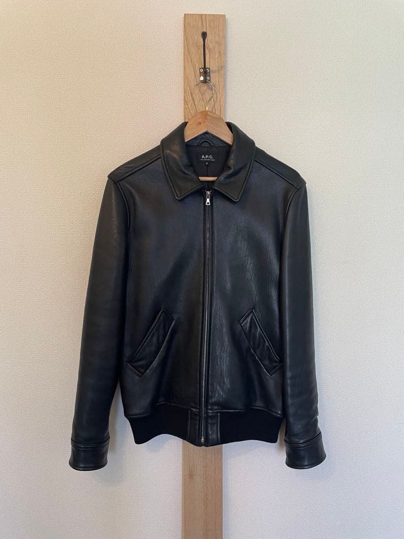 A.P.C. ブラック レザージャケット シングル Mサイズ