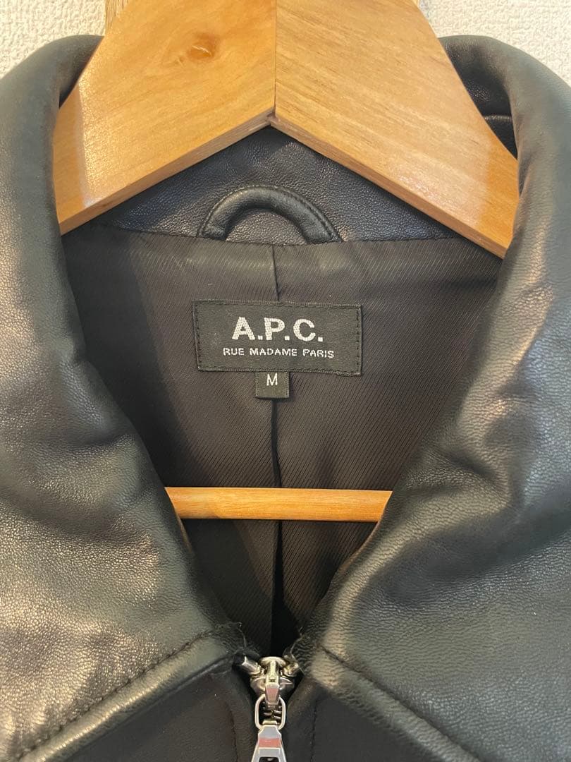 A.P.C. ブラック レザージャケット シングル Mサイズ