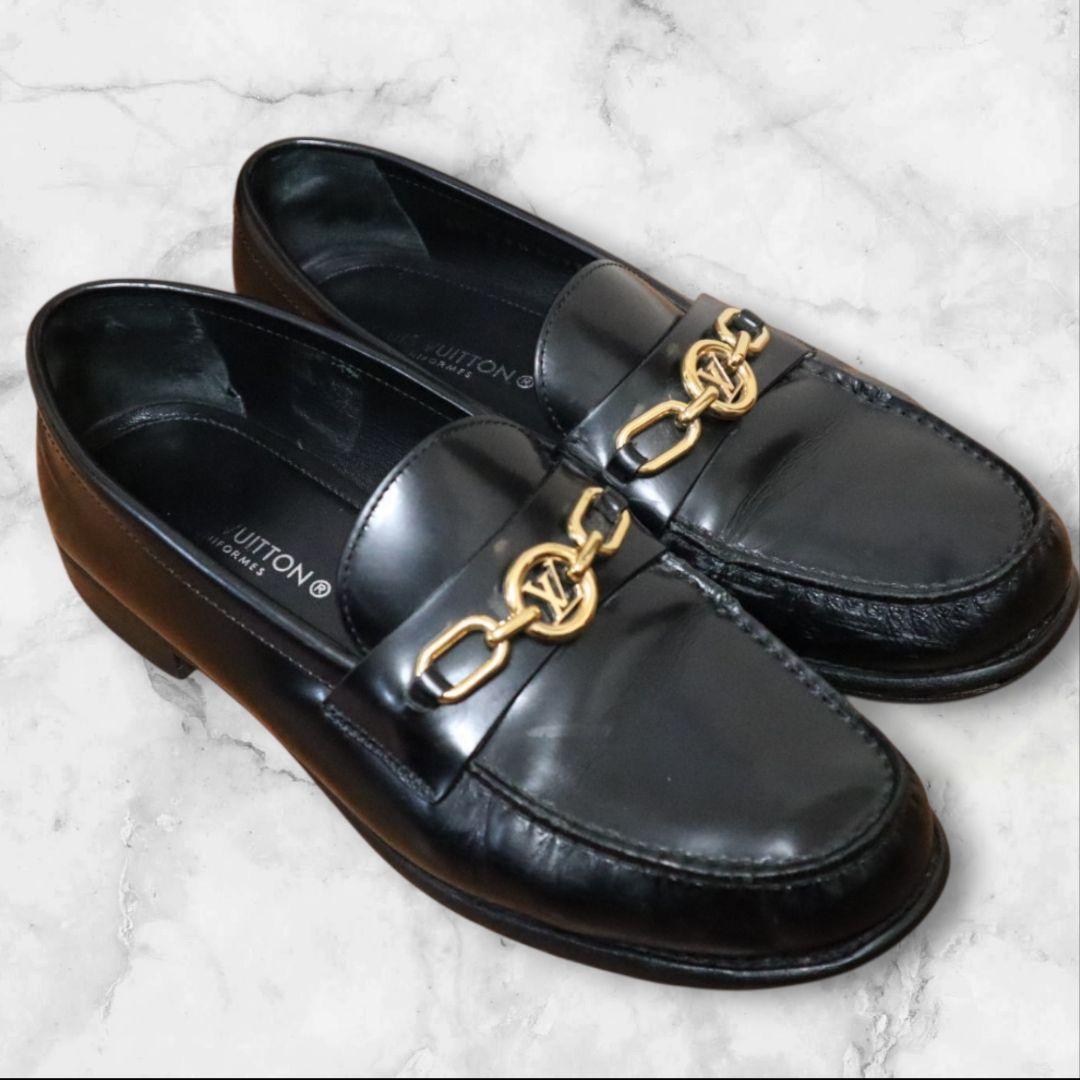 LOUIS VUITTON 　チェスラインローファー　ブラック　黒　38.5