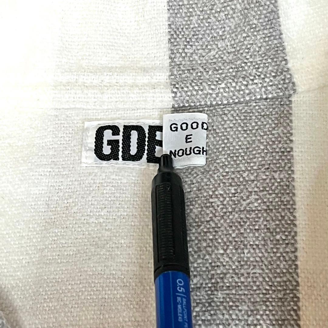 GOODENOUGH グッドイナフ ネルシャツ ホワイトxグレー Lサイズ