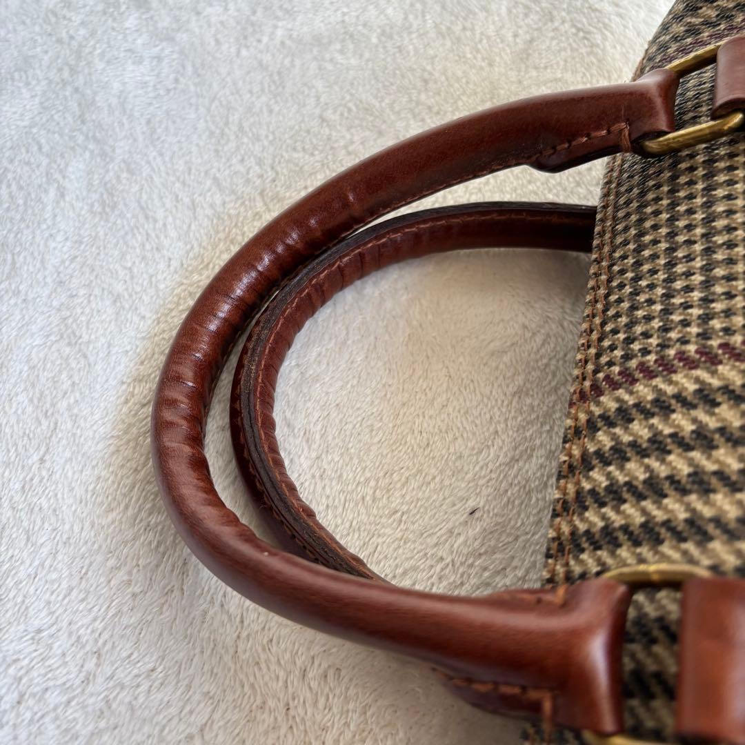 ✨️美品 ポロラルフローレン ミニボストンバッグ グレンチェック PVCレザー