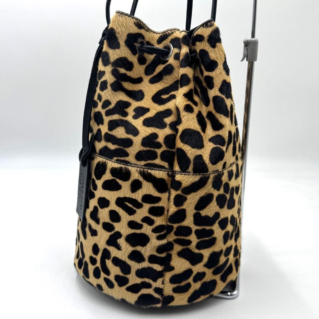 極美品✨MARCO MASI　ハラコ　巾着　レオパード　ショルダーバッグ　肩掛け