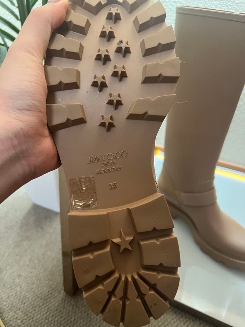 Jimmy Choo YAEL FLAT TALL ロングレインブーツ 美品