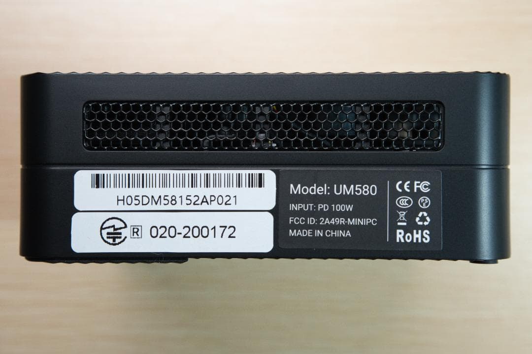 【ほぼ未使用】MINISFORUM UM580