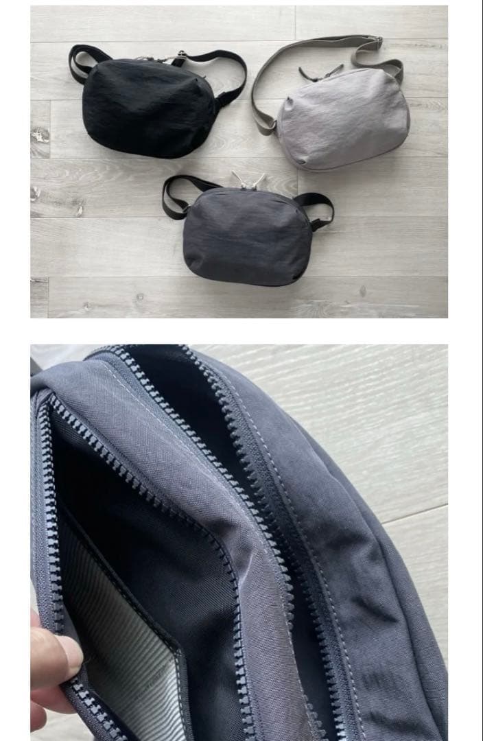 NIZYU KANO ナイロンボディバッグ　ダークグレー　Mサイズ