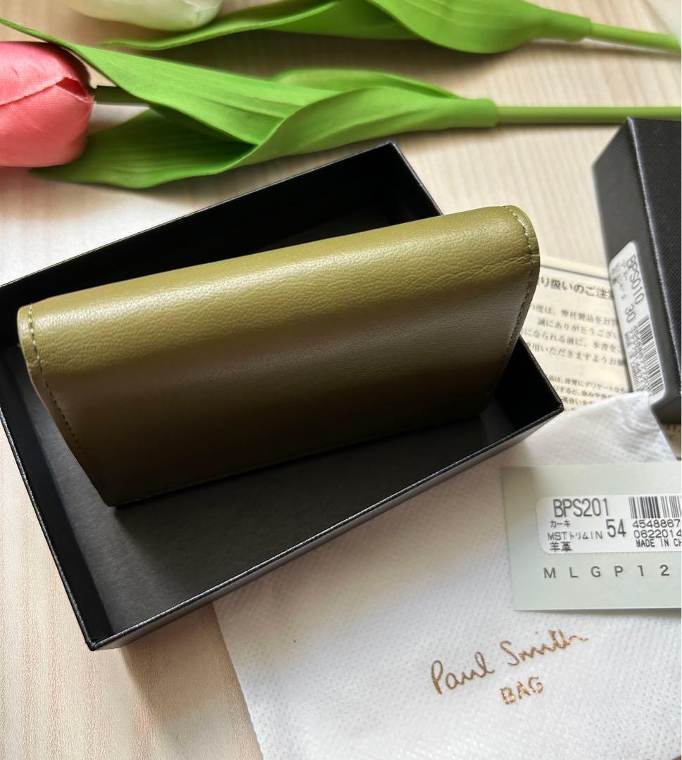 F★ポールスミス★マルチトリムインサイド 名刺入れカードケースカーキマルチ新品