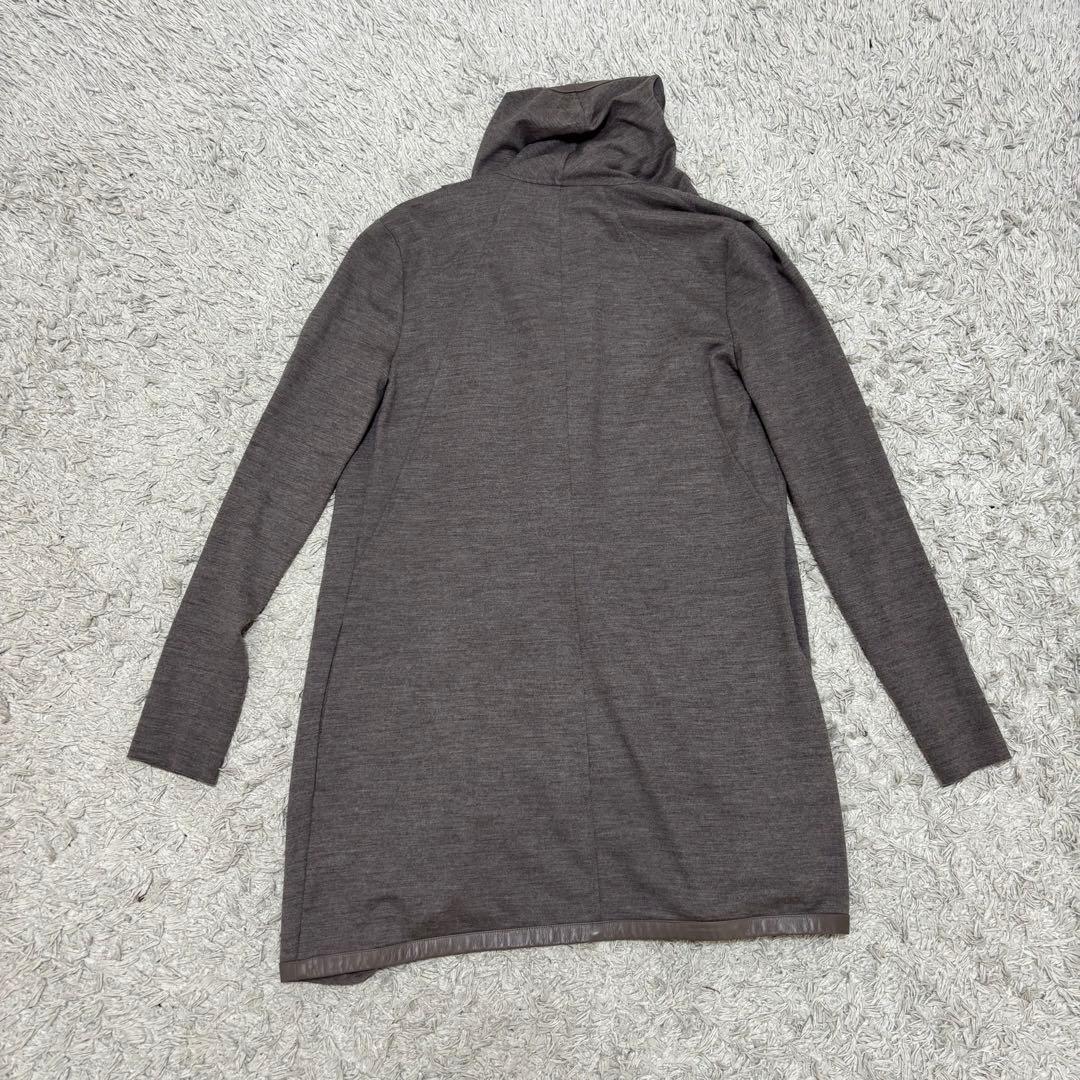 ヘルムートラング レザーパイピング ドレープ カーディガン XS