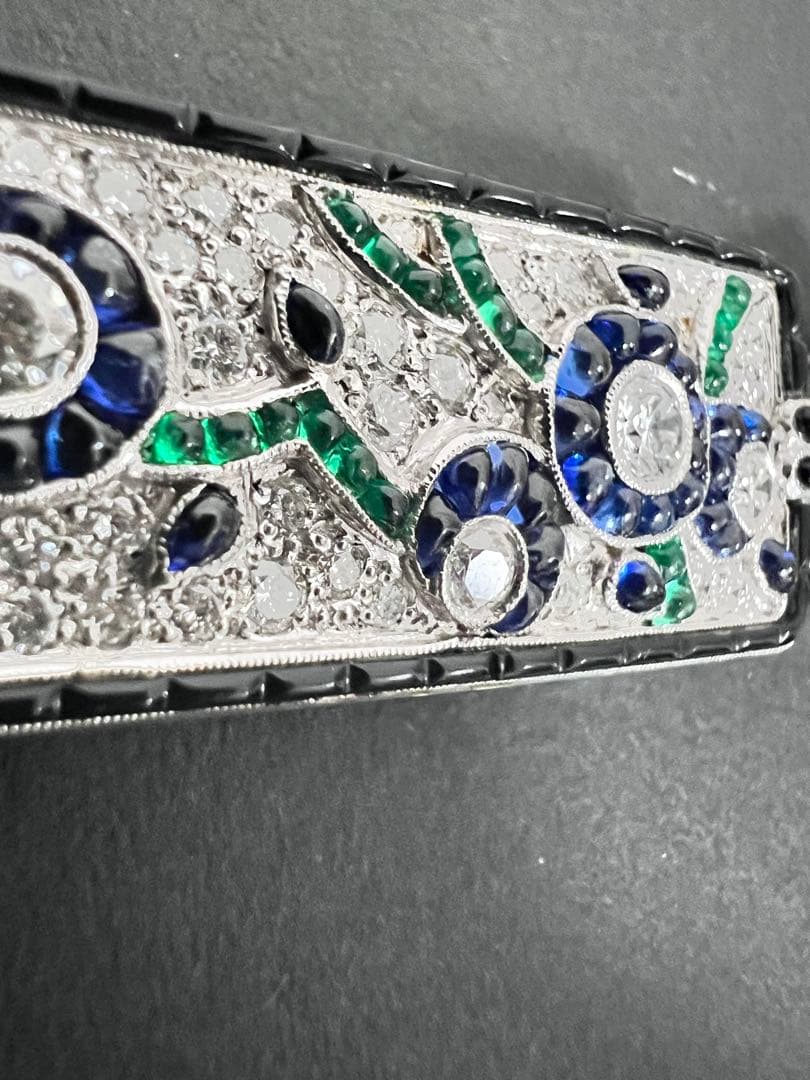 Vintage K18 WGダイヤモンド ブローチ Brooch 約19g