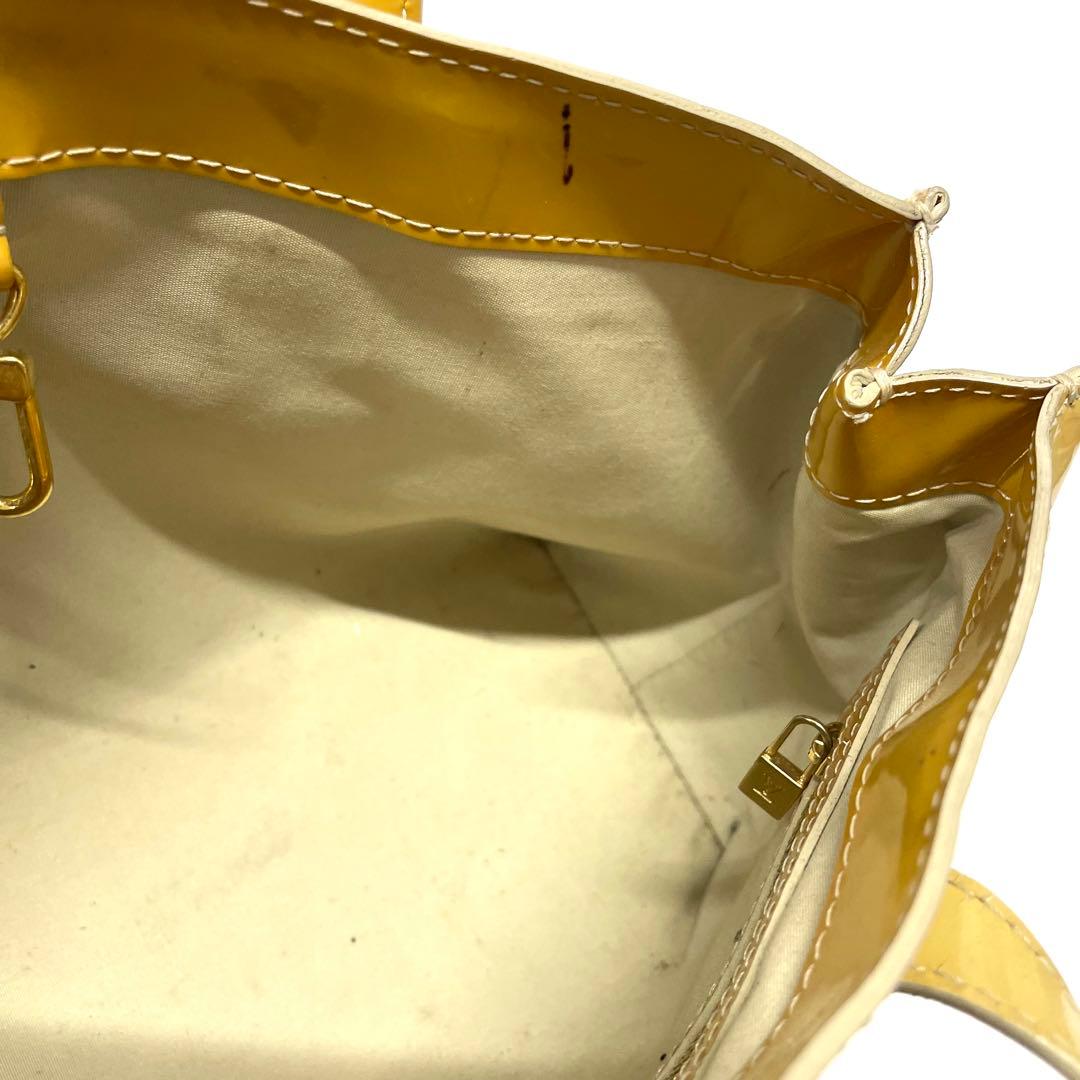 ルイヴィトン ハンドバッグ ヴェルニ ウィルシャー モノグラム イエロー