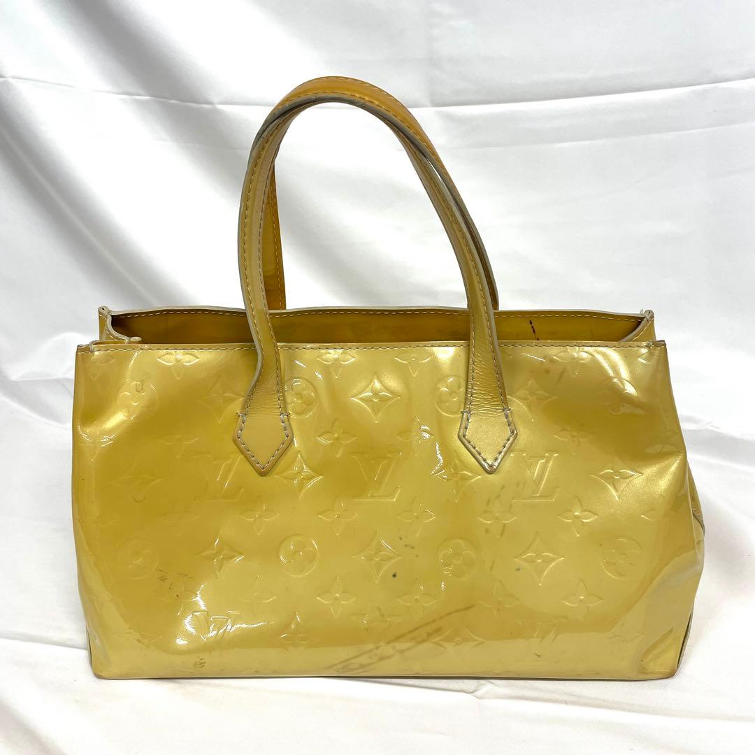 ルイヴィトン ハンドバッグ ヴェルニ ウィルシャー モノグラム イエロー