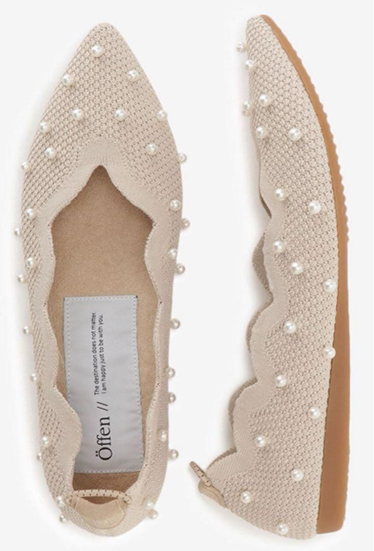 Offen オッフェン パールスカラップパンプス